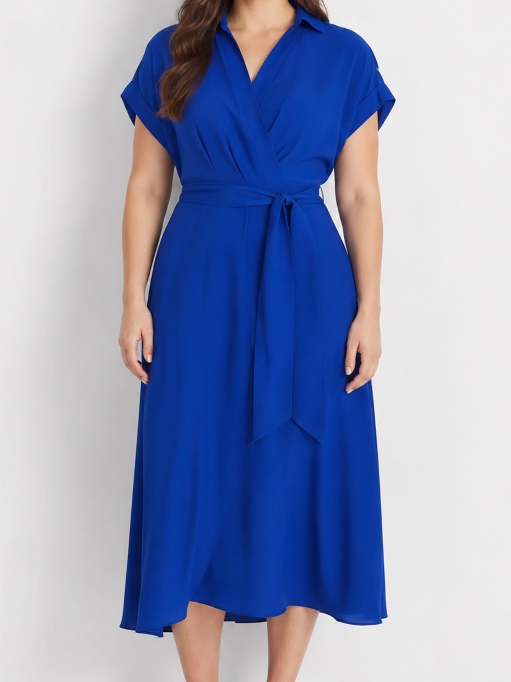 Ralph Lauren Black Label Royal Blue Belted Midi Dress